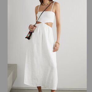NWOT FAITHFULL THE BRAND Tayari cutout shirred linen midi dress